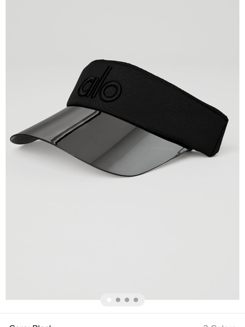 ALO Yoga Black Visor with Reflective Shield
